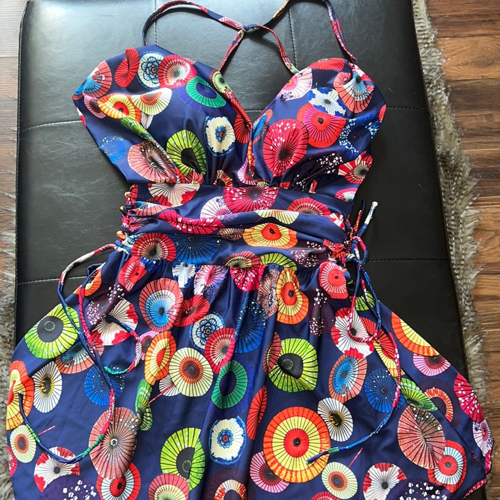 Retro Style Bathing Suit Dress with Shorts Bottom